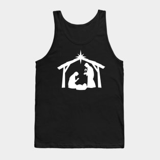 A White Christmas Nativity Scene Tank Top